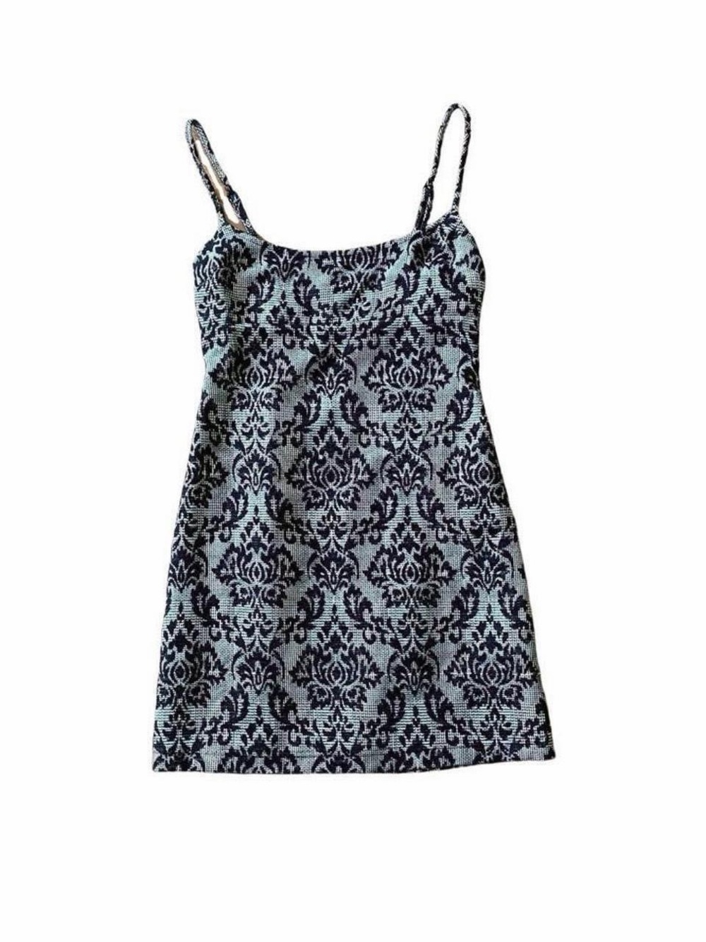 Urban Outfitters Black White Damask Y2K Mini Slip Dress